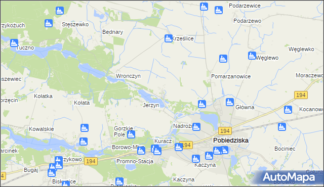mapa Złotniczki gmina Pobiedziska, Złotniczki gmina Pobiedziska na mapie Targeo