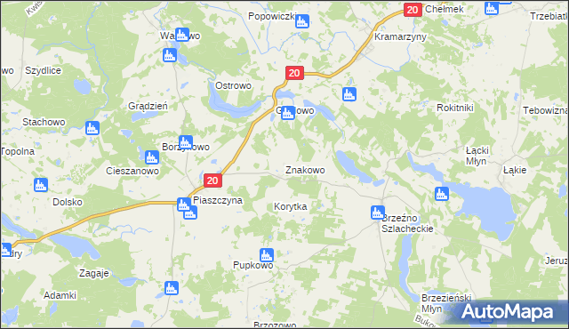 mapa Znakowo, Znakowo na mapie Targeo