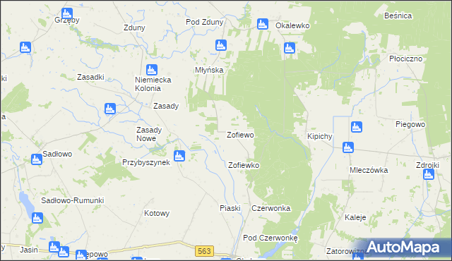 mapa Zofiewo, Zofiewo na mapie Targeo
