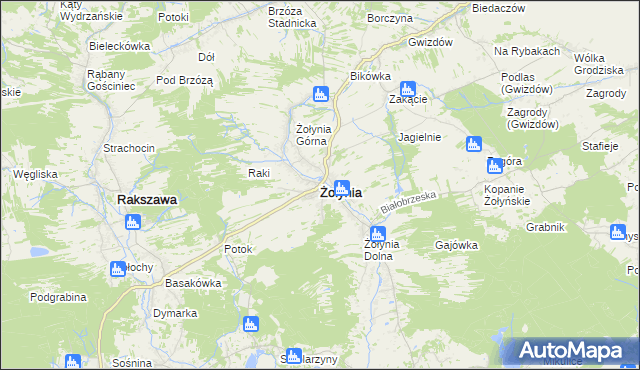 mapa Żołynia, Żołynia na mapie Targeo