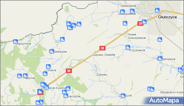 mapa Zopowy-Osiedle, Zopowy-Osiedle na mapie Targeo