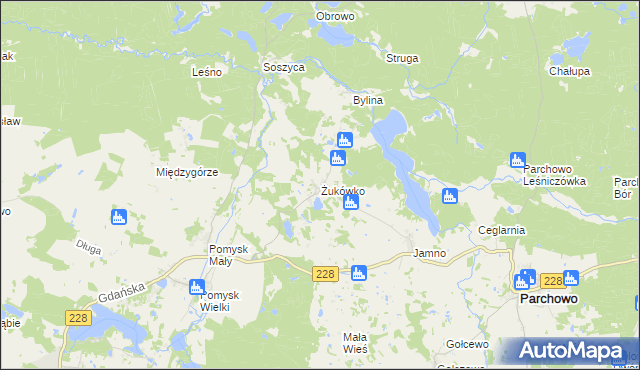 mapa Żukówko, Żukówko na mapie Targeo