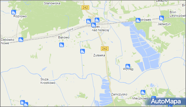 mapa Żuławka gmina Wyrzysk, Żuławka gmina Wyrzysk na mapie Targeo