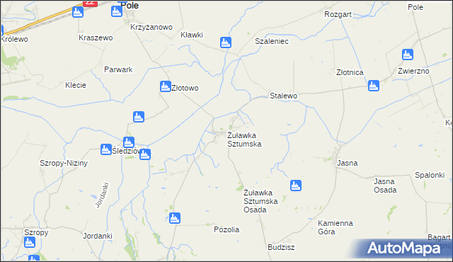 mapa Żuławka Sztumska, Żuławka Sztumska na mapie Targeo