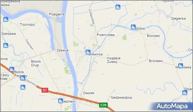 mapa Żuławki, Żuławki na mapie Targeo