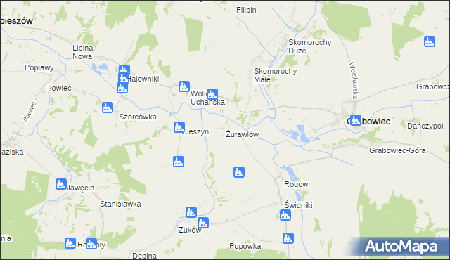 mapa Żurawlów, Żurawlów na mapie Targeo