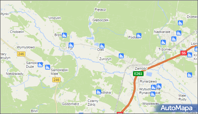 mapa Żurczyn, Żurczyn na mapie Targeo