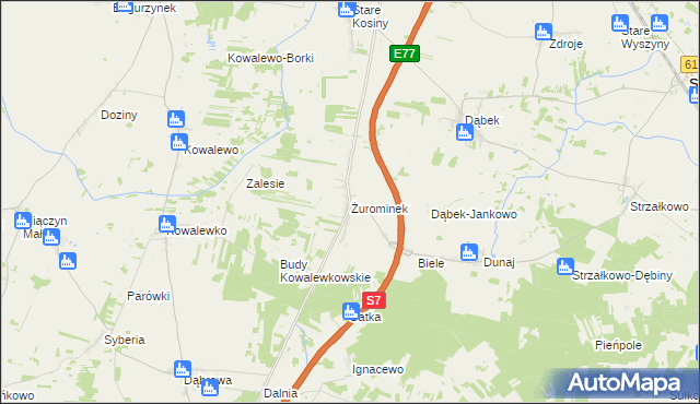 mapa Żurominek, Żurominek na mapie Targeo