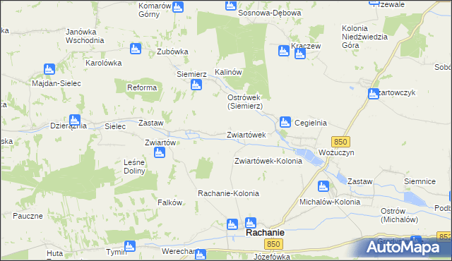 mapa Zwiartówek, Zwiartówek na mapie Targeo