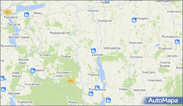 mapa Żwikiele, Żwikiele na mapie Targeo