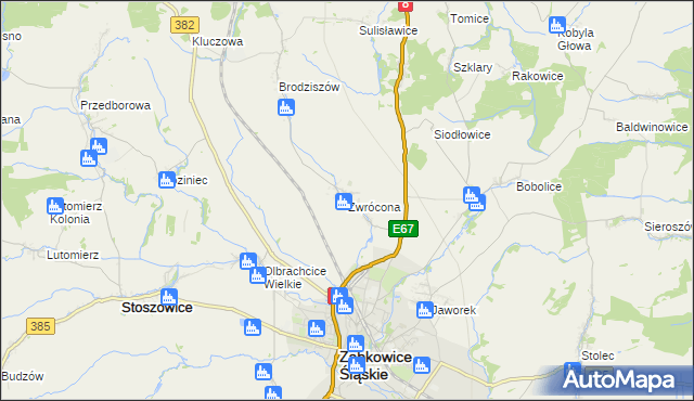 mapa Zwrócona, Zwrócona na mapie Targeo