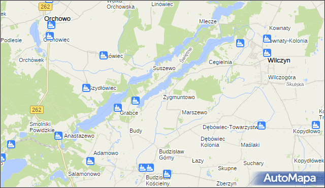 mapa Zygmuntowo gmina Wilczyn, Zygmuntowo gmina Wilczyn na mapie Targeo