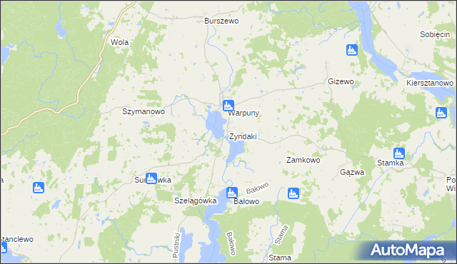 mapa Zyndaki, Zyndaki na mapie Targeo