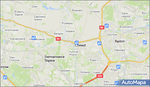mapa Czeladź, Czeladź na mapie Targeo