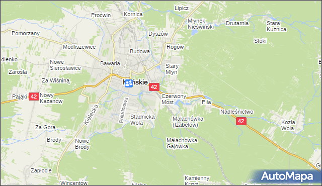 mapa Czerwony Most, Czerwony Most na mapie Targeo