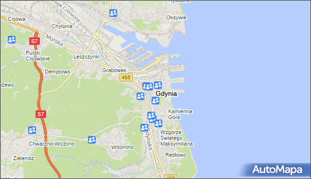 mapa Gdyni, Gdynia na mapie Targeo