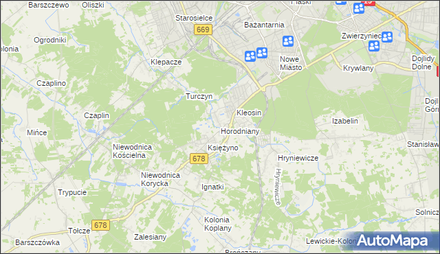 mapa Horodniany, Horodniany na mapie Targeo