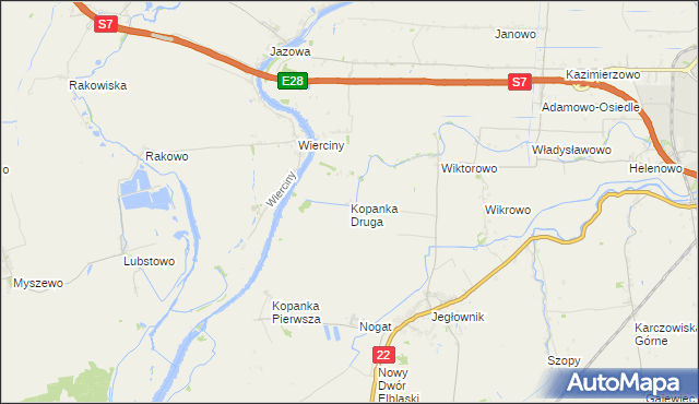 mapa Kopanka Druga, Kopanka Druga na mapie Targeo