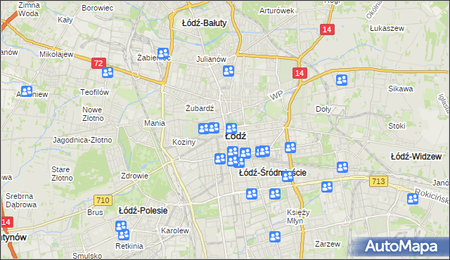mapa Łodzi, Łódź na mapie Targeo