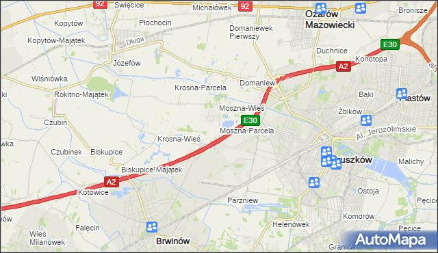 mapa Moszna-Parcela, Moszna-Parcela na mapie Targeo