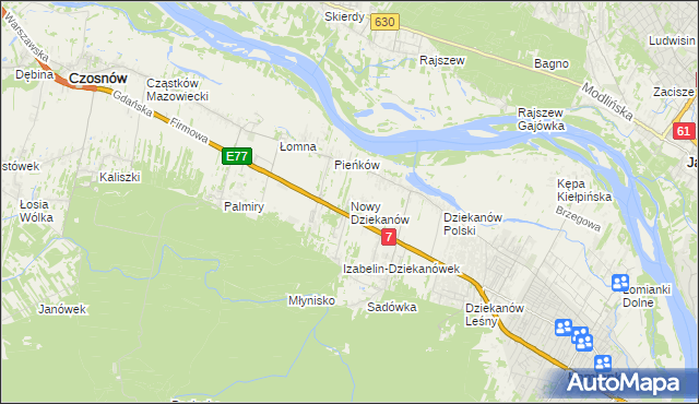 mapa Nowy Dziekanów, Nowy Dziekanów na mapie Targeo