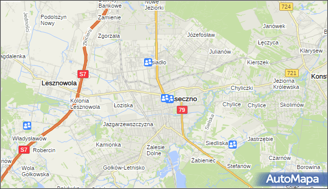 mapa Piaseczno, Piaseczno na mapie Targeo