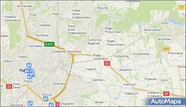 mapa Rajec Szlachecki, Rajec Szlachecki na mapie Targeo