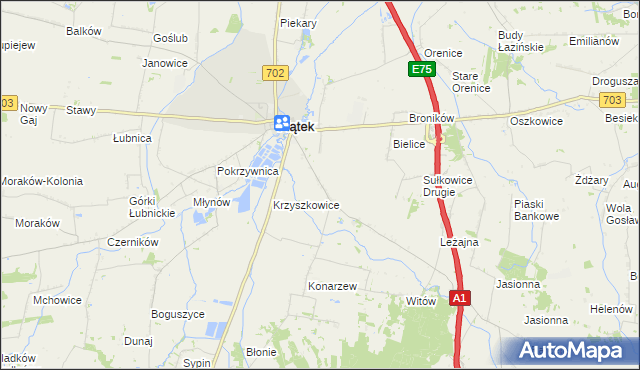 mapa Sułkowice Pierwsze, Sułkowice Pierwsze na mapie Targeo