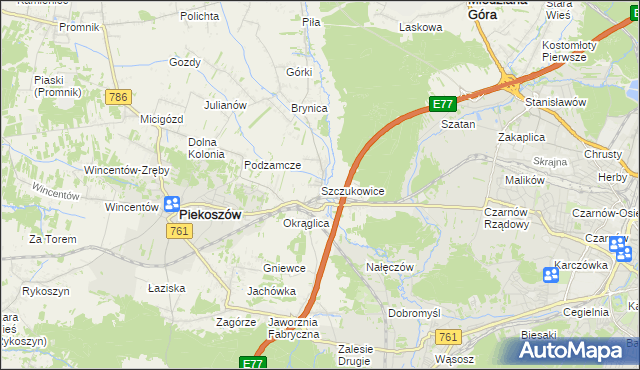 mapa Szczukowice, Szczukowice na mapie Targeo
