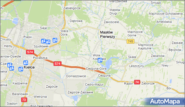 mapa Wola Kopcowa, Wola Kopcowa na mapie Targeo
