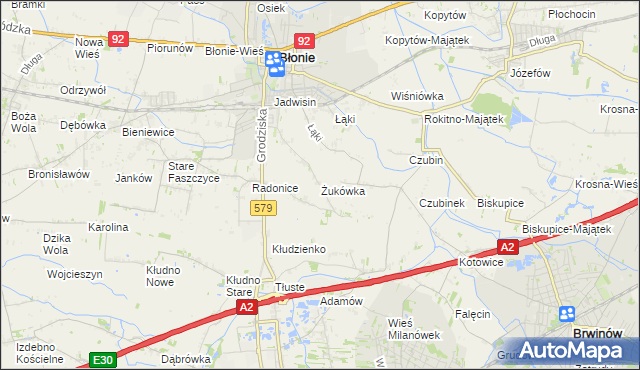 mapa Żukówka, Żukówka na mapie Targeo