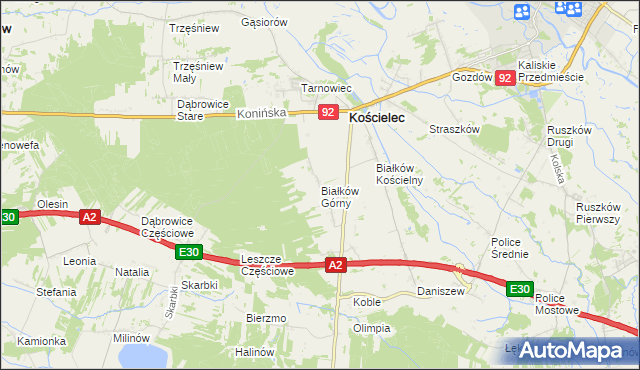 mapa Białków Górny, Białków Górny na mapie Targeo