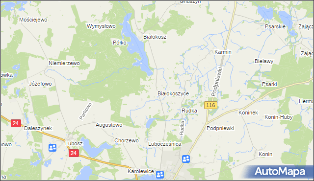 mapa Białokoszyce, Białokoszyce na mapie Targeo