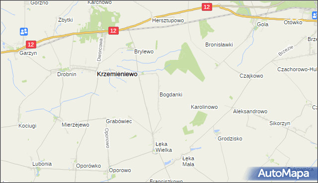 mapa Bogdanki gmina Poniec, Bogdanki gmina Poniec na mapie Targeo