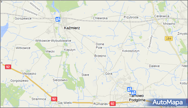 mapa Brzezno, Brzezno na mapie Targeo