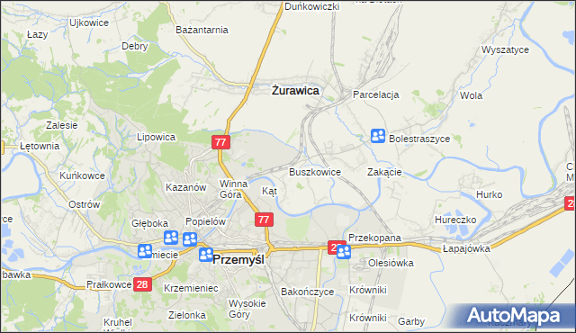 mapa Buszkowice gmina Żurawica, Buszkowice gmina Żurawica na mapie Targeo