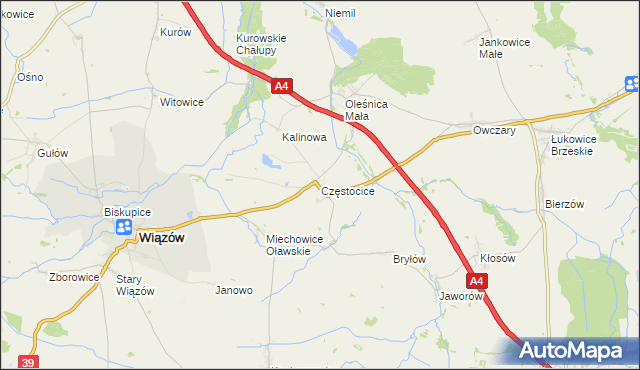 mapa Częstocice, Częstocice na mapie Targeo