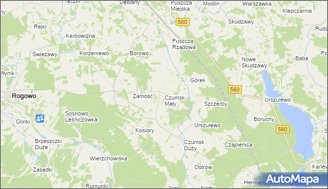 mapa Czumsk Mały, Czumsk Mały na mapie Targeo