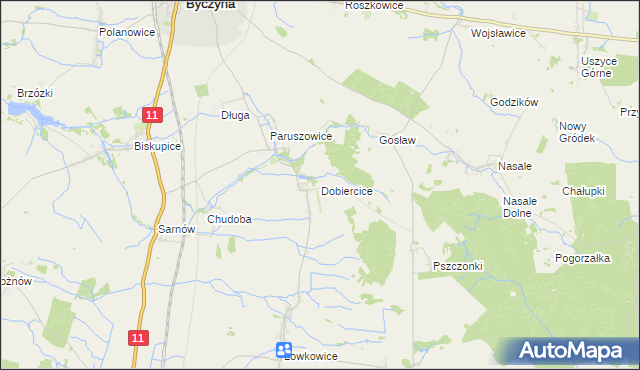 mapa Dobiercice, Dobiercice na mapie Targeo