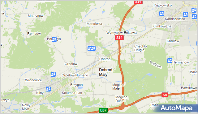 mapa Dobroń, Dobroń na mapie Targeo