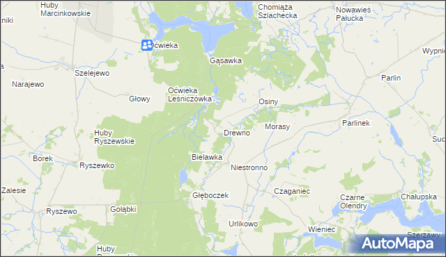 mapa Drewno, Drewno na mapie Targeo
