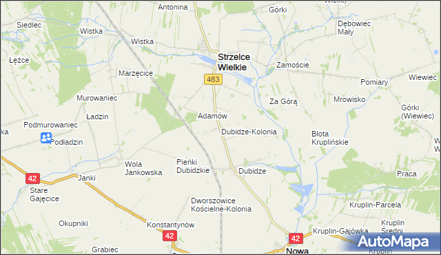 mapa Dubidze-Kolonia, Dubidze-Kolonia na mapie Targeo