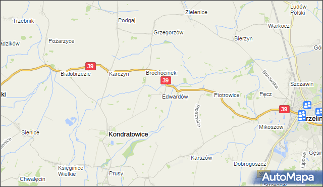 mapa Edwardów gmina Kondratowice, Edwardów gmina Kondratowice na mapie Targeo