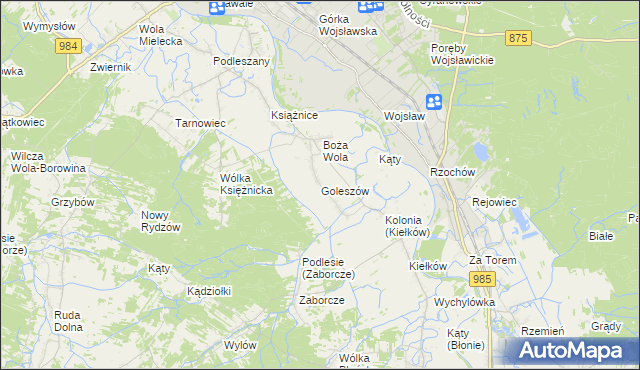 mapa Goleszów gmina Mielec, Goleszów gmina Mielec na mapie Targeo