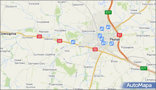mapa Ilinko, Ilinko na mapie Targeo