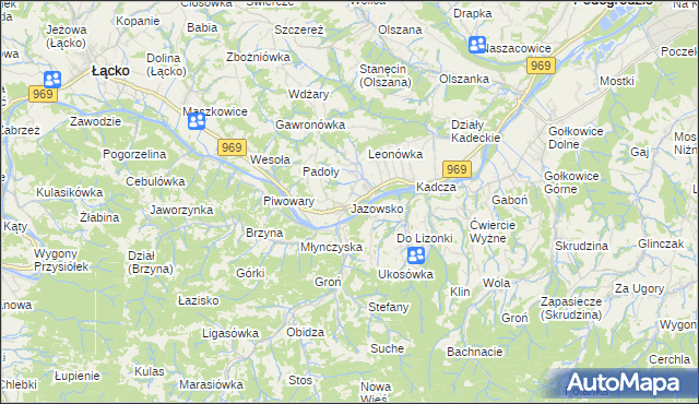 mapa Jazowsko, Jazowsko na mapie Targeo