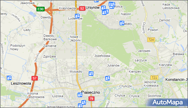 mapa Józefosław, Józefosław na mapie Targeo