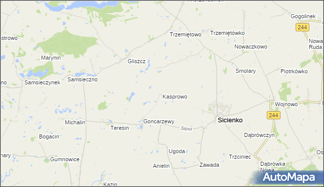 mapa Kasprowo, Kasprowo na mapie Targeo