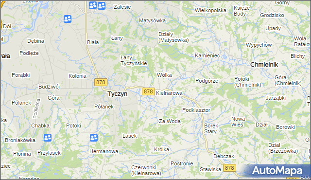mapa Kielnarowa, Kielnarowa na mapie Targeo