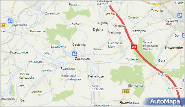 mapa Kisielów gmina Zarzecze, Kisielów gmina Zarzecze na mapie Targeo